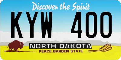 ND license plate KYW400