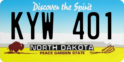ND license plate KYW401