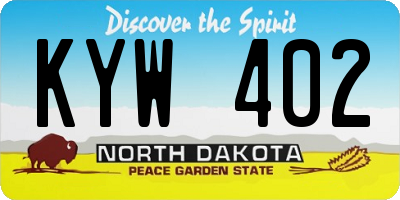 ND license plate KYW402