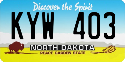ND license plate KYW403
