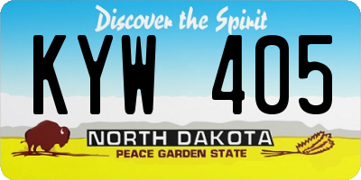 ND license plate KYW405