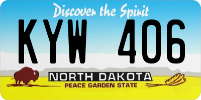 ND license plate KYW406