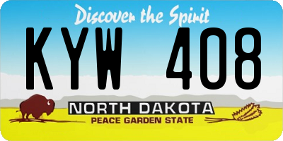 ND license plate KYW408
