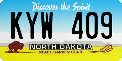 ND license plate KYW409