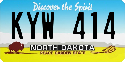 ND license plate KYW414