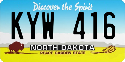 ND license plate KYW416