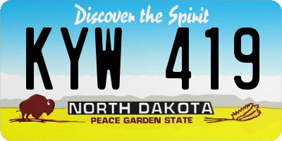 ND license plate KYW419