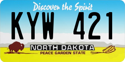 ND license plate KYW421