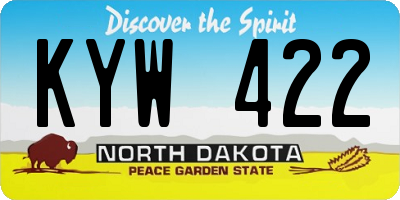 ND license plate KYW422
