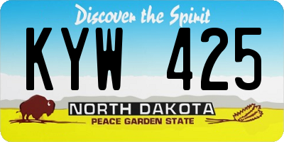 ND license plate KYW425