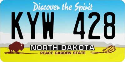 ND license plate KYW428