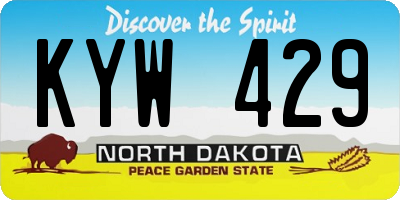 ND license plate KYW429