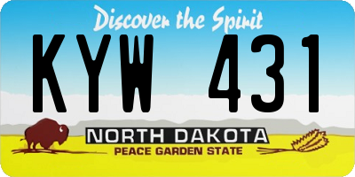 ND license plate KYW431