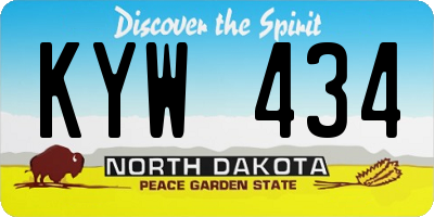 ND license plate KYW434