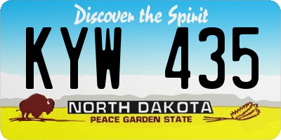 ND license plate KYW435