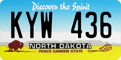 ND license plate KYW436