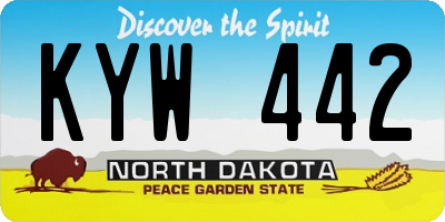 ND license plate KYW442