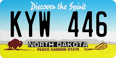 ND license plate KYW446