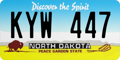 ND license plate KYW447