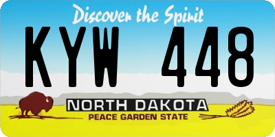 ND license plate KYW448