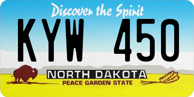 ND license plate KYW450