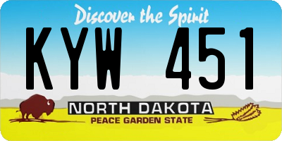 ND license plate KYW451