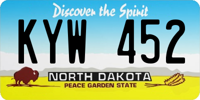 ND license plate KYW452
