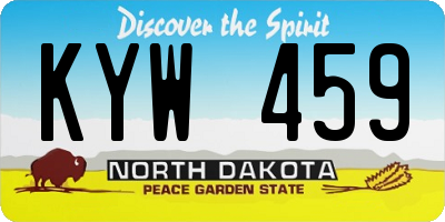 ND license plate KYW459