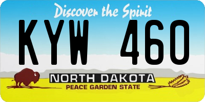 ND license plate KYW460