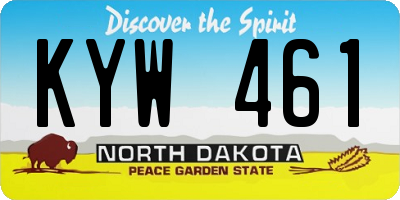 ND license plate KYW461