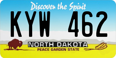 ND license plate KYW462