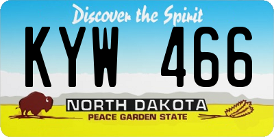 ND license plate KYW466