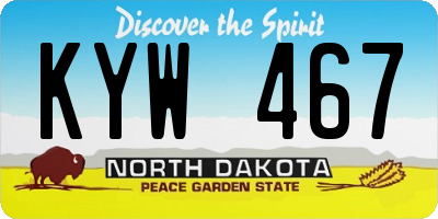 ND license plate KYW467