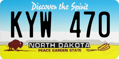 ND license plate KYW470