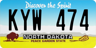 ND license plate KYW474