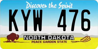 ND license plate KYW476
