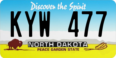 ND license plate KYW477