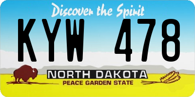 ND license plate KYW478