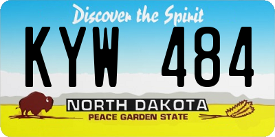 ND license plate KYW484