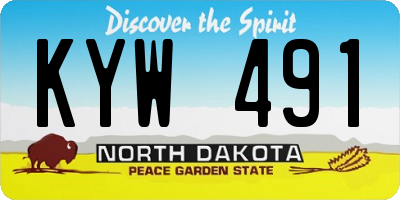ND license plate KYW491