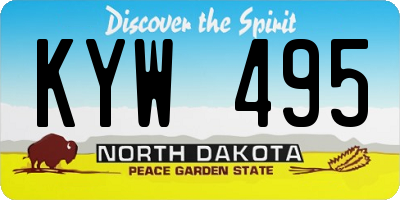 ND license plate KYW495