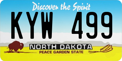 ND license plate KYW499