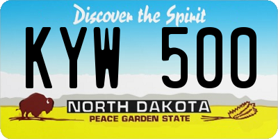 ND license plate KYW500