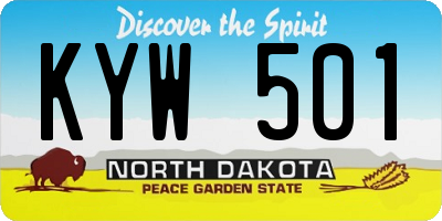 ND license plate KYW501