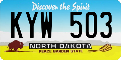 ND license plate KYW503