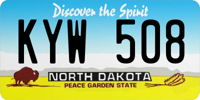 ND license plate KYW508