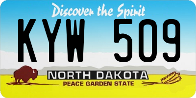 ND license plate KYW509
