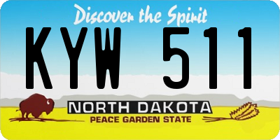 ND license plate KYW511