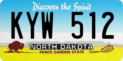 ND license plate KYW512