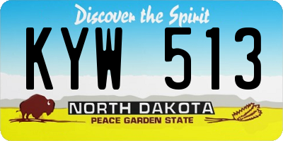 ND license plate KYW513